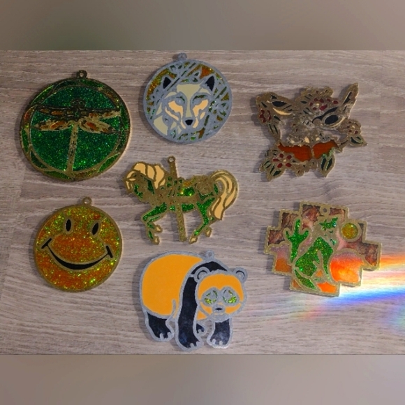 Vintage Stained Glass Sun Catcher Lot (7) - Picture 10 of 12